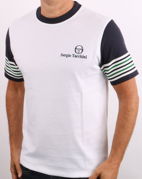 Sergio Tacchini Lawrence T Shirt White/Navy/Green
