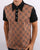 Ska & Soul Jacquard Knit Polo Tan/Black