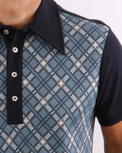 Ska & Soul Jacquard Knit Polo Navy
