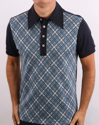 Ska & Soul Jacquard Knit Polo Navy