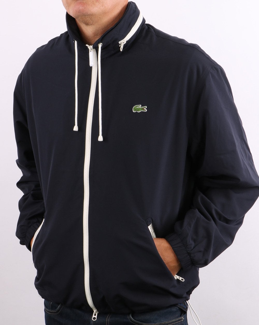 Lacoste Water Resistant Windbreaker Navy