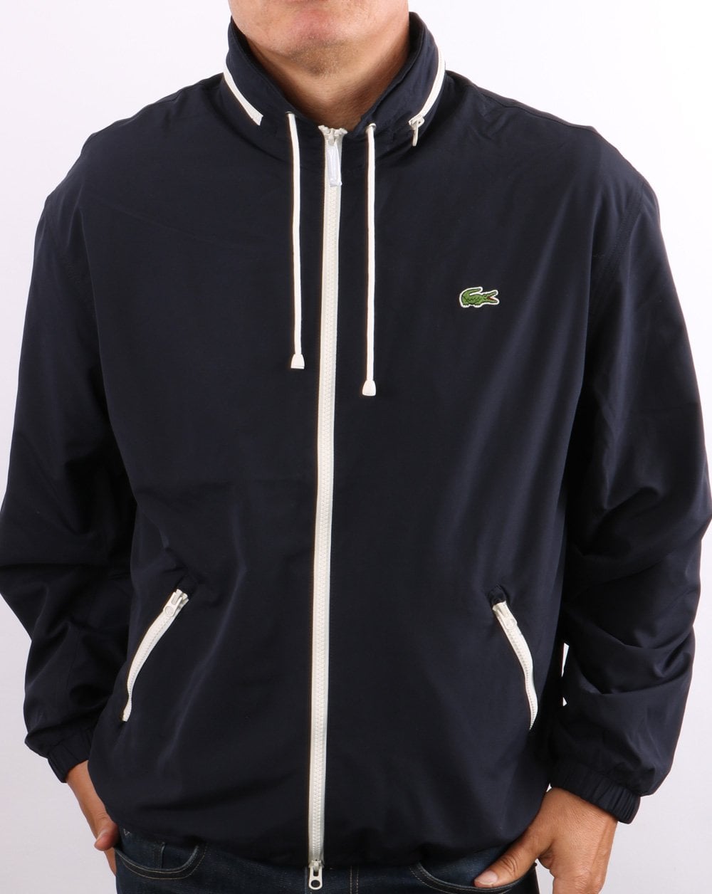 Lacoste Water Resistant Windbreaker Navy