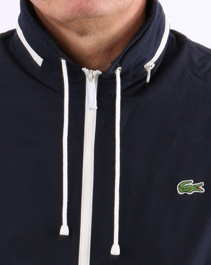 Lacoste Water Resistant Windbreaker Navy