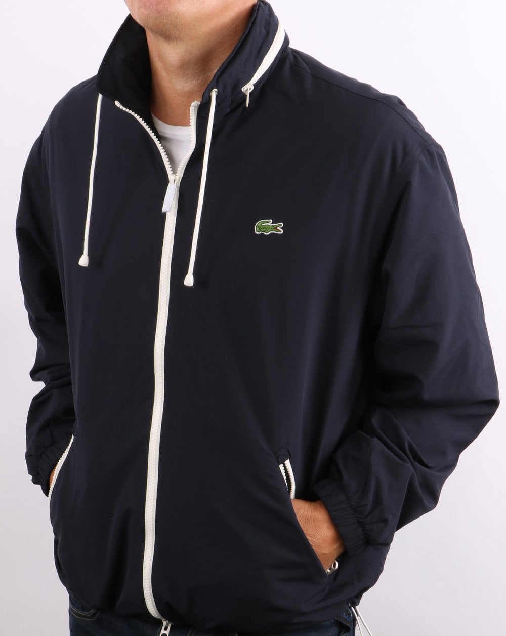 Lacoste Water Resistant Windbreaker Navy
