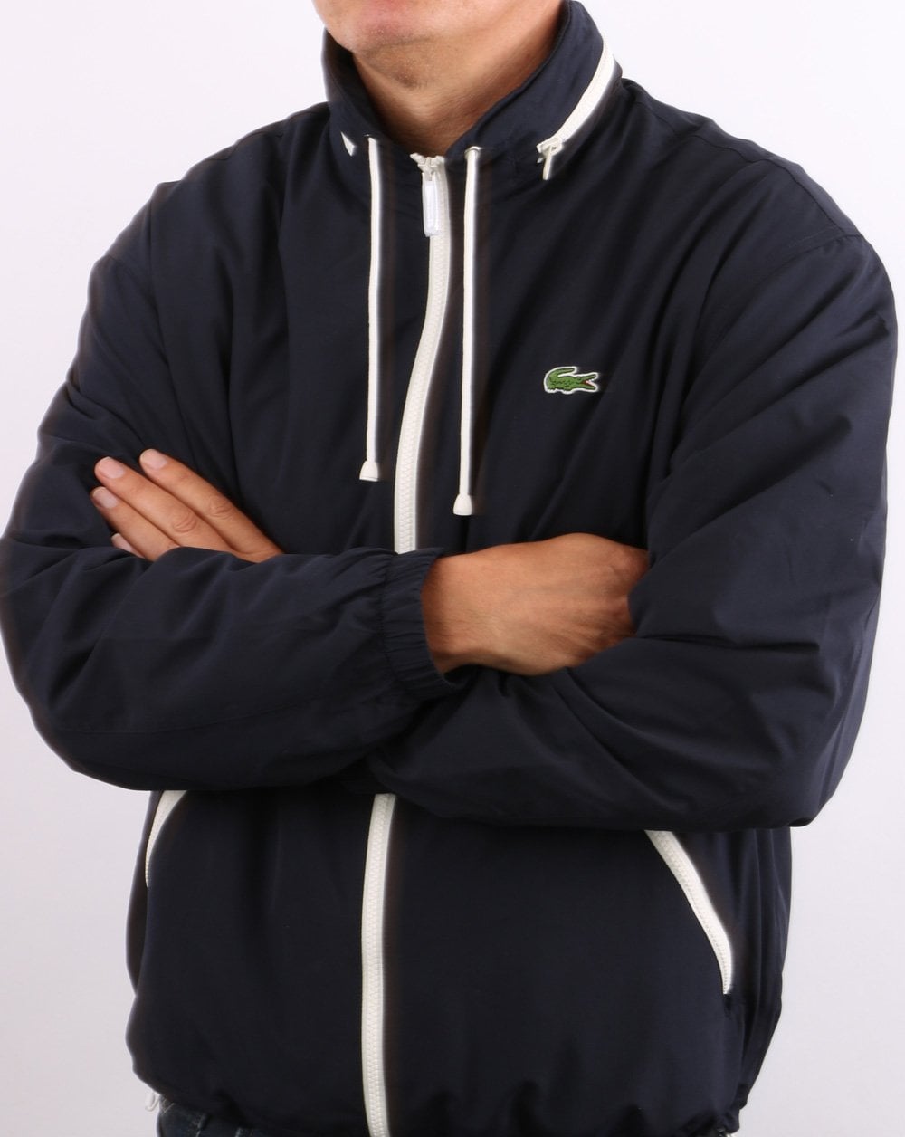 Lacoste Water Resistant Windbreaker Navy