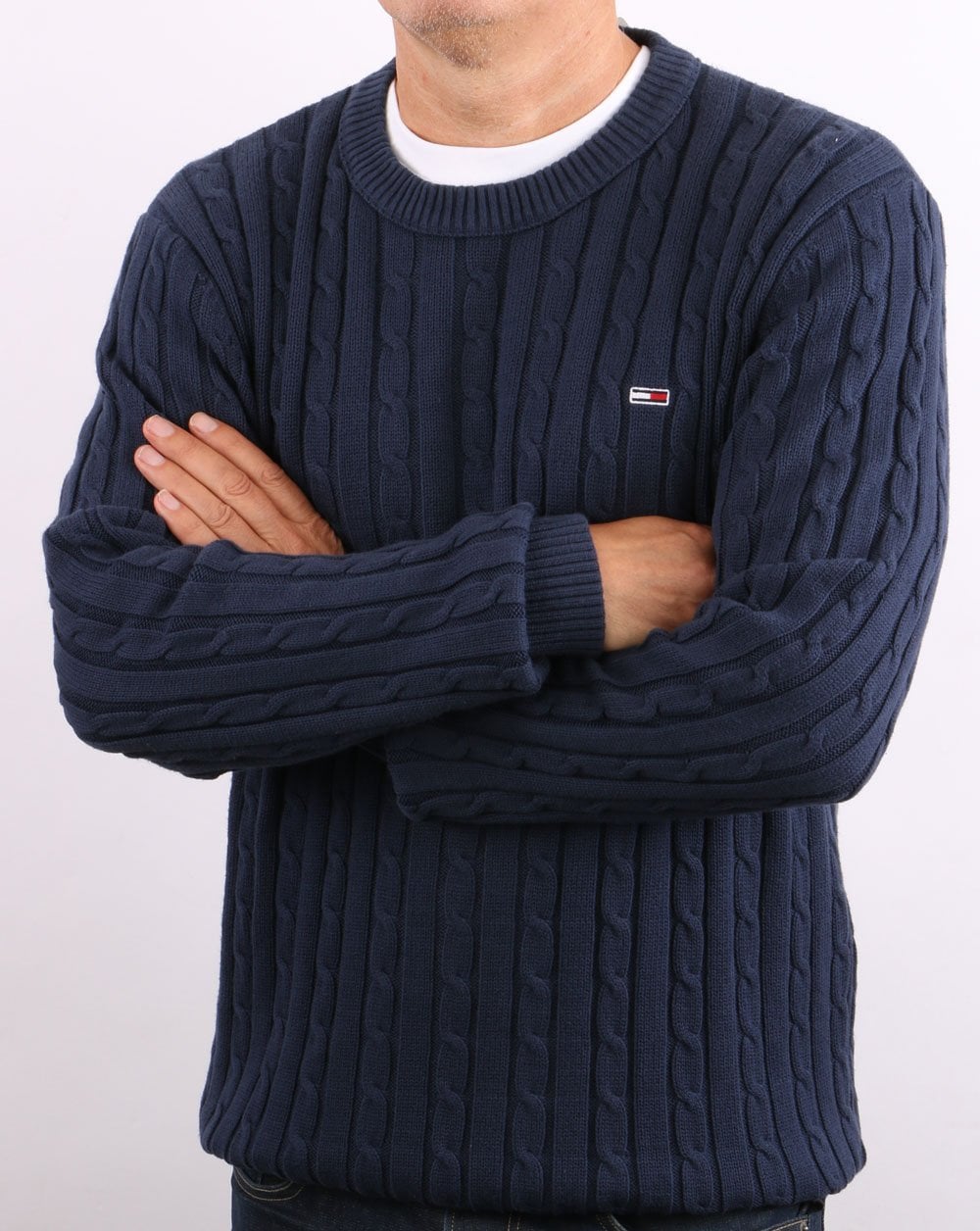 Tommy Jeans Cable Knit Jumper Navy