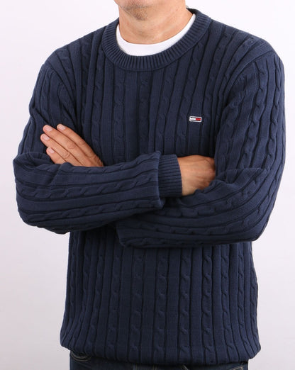 Tommy Jeans Cable Knit Jumper Navy