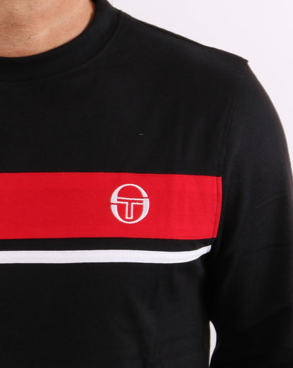 Sergio Tacchini Masters Long Sleeved T Shirt Black/Red/White