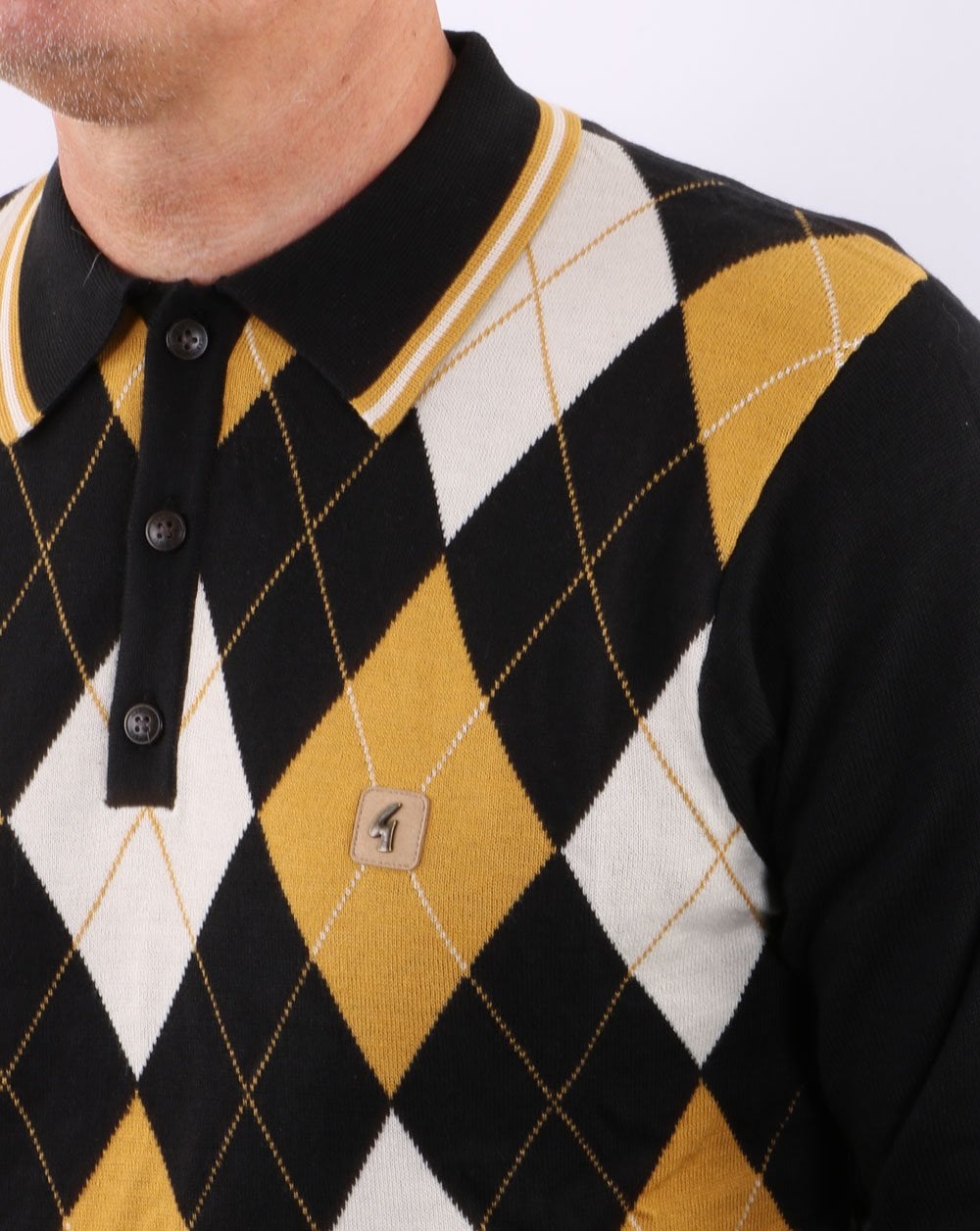 Gabicci Vintage Diamond Knit Black