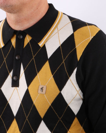 Gabicci Vintage Diamond Knit Black