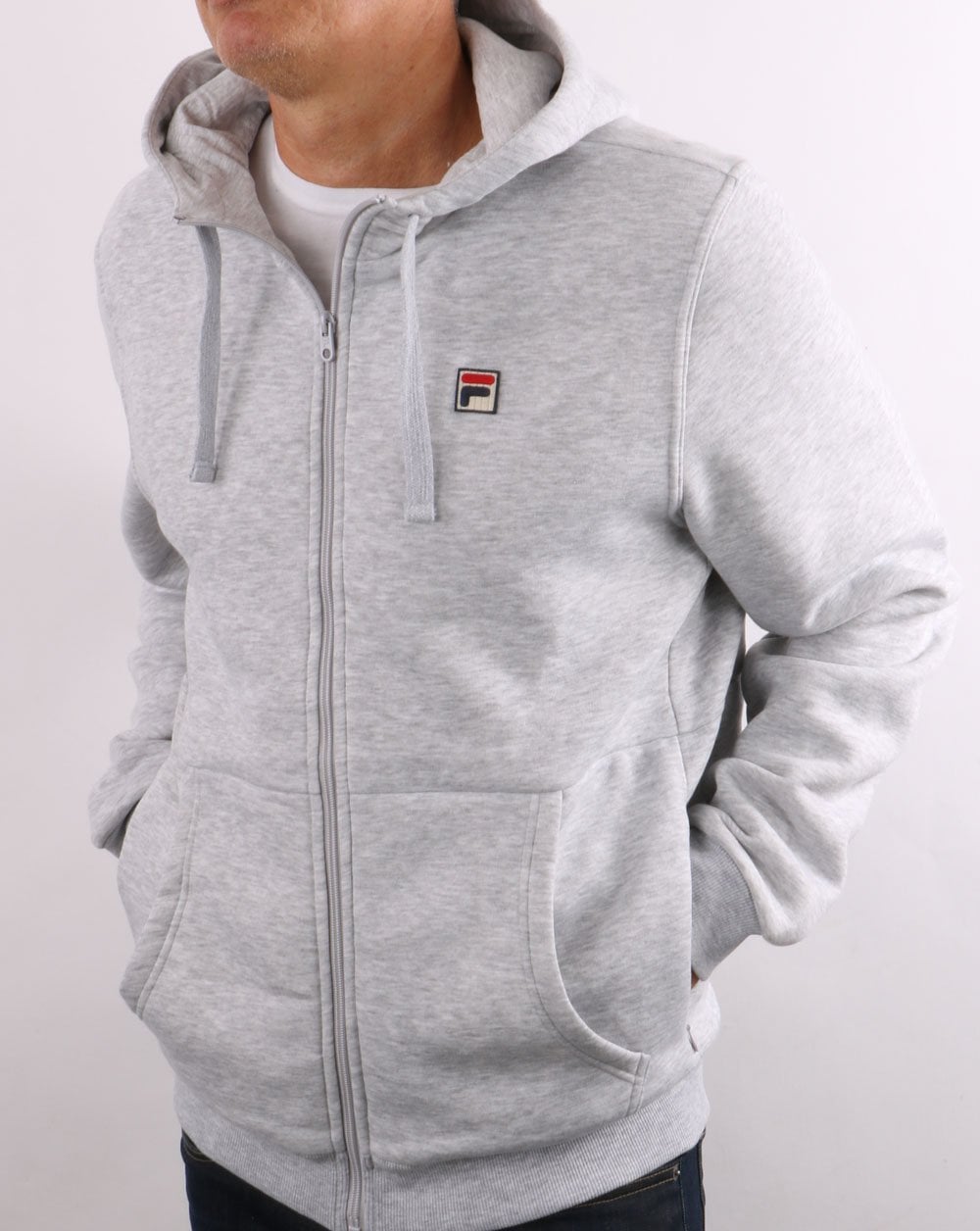 Fila Vintage Full Zip Hoody Light Grey Marl