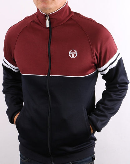Sergio Tacchini Orion Track Top Burgundy/Navy