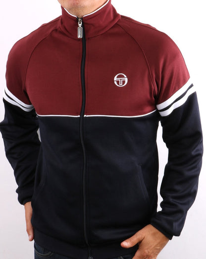 Sergio Tacchini Orion Track Top Burgundy/Navy