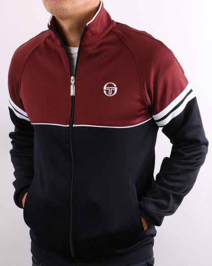 Sergio Tacchini Orion Track Top Burgundy/Navy