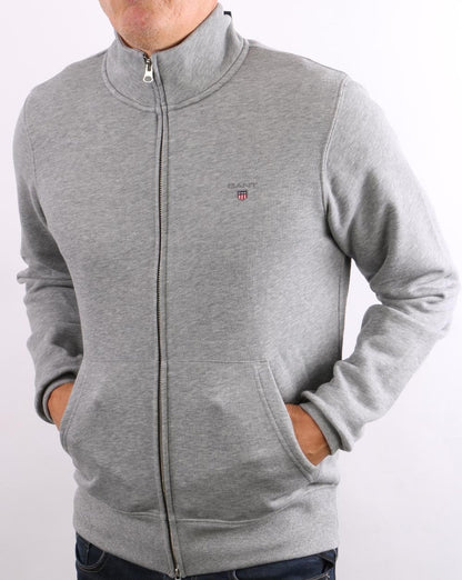 Gant Original Full Zip Track Top Grey Melange