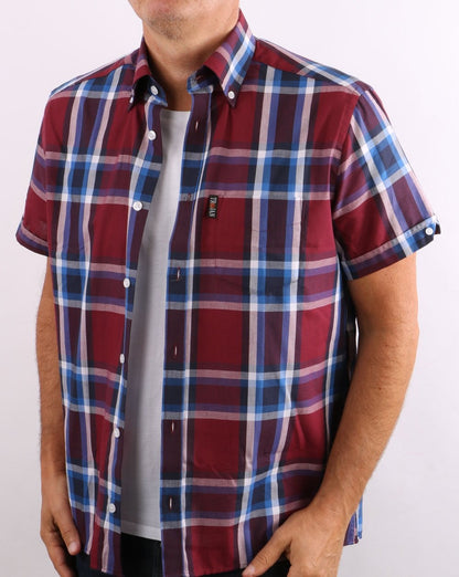 Trojan Check Short Sleeve Shirt Port