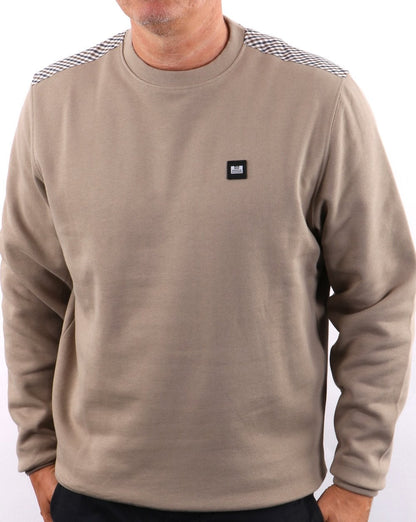 Weekend Offender Check Shoulder Sweatshirt Beige