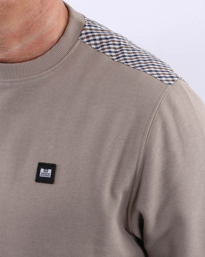 Weekend Offender Check Shoulder Sweatshirt Beige