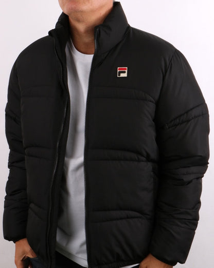 Fila Vintage Elias Quilted Puffer Jacket Black