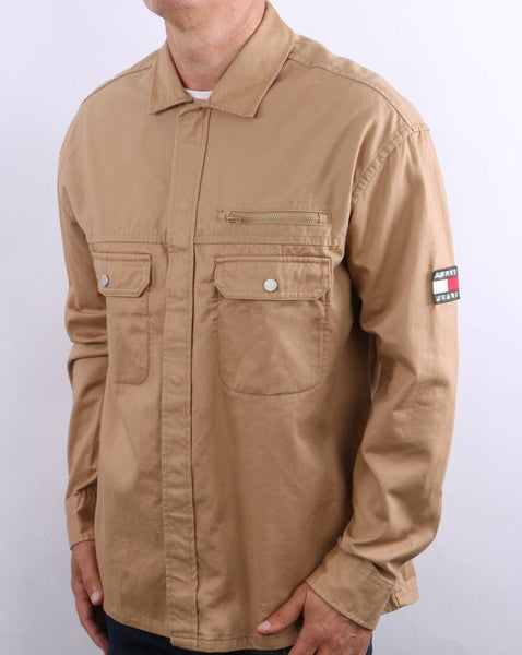 Tommy Jeans Tonal Twill Overshirt Classic Khaki