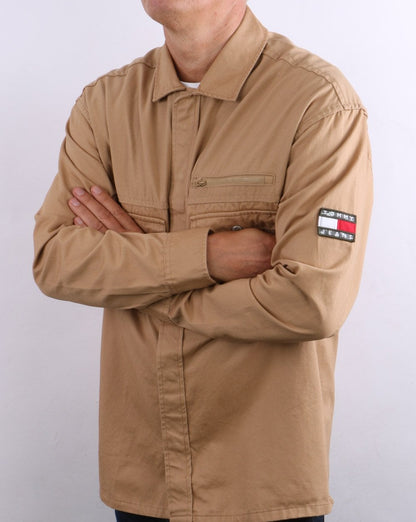 Tommy Jeans Tonal Twill Overshirt Classic Khaki