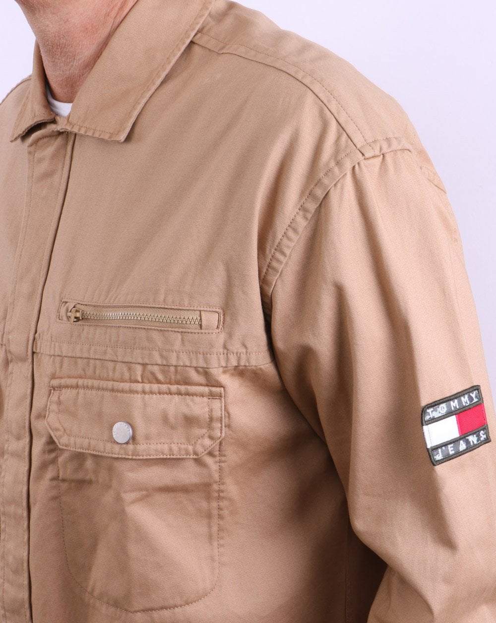 Tommy Jeans Tonal Twill Overshirt Classic Khaki