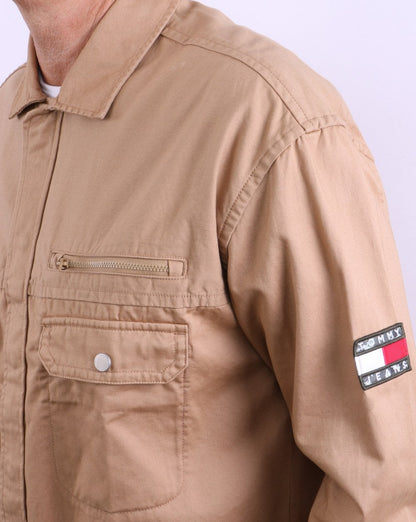 Tommy Jeans Tonal Twill Overshirt Classic Khaki