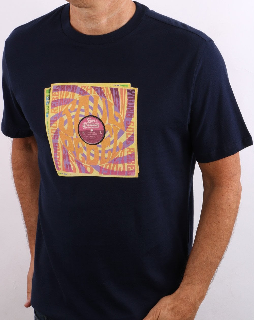 Ben Sherman Soul Rebel Record Sleeve T-shirt Marine