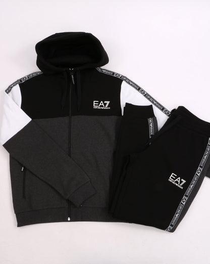 EA7 Tracksuit Black/White/Grey