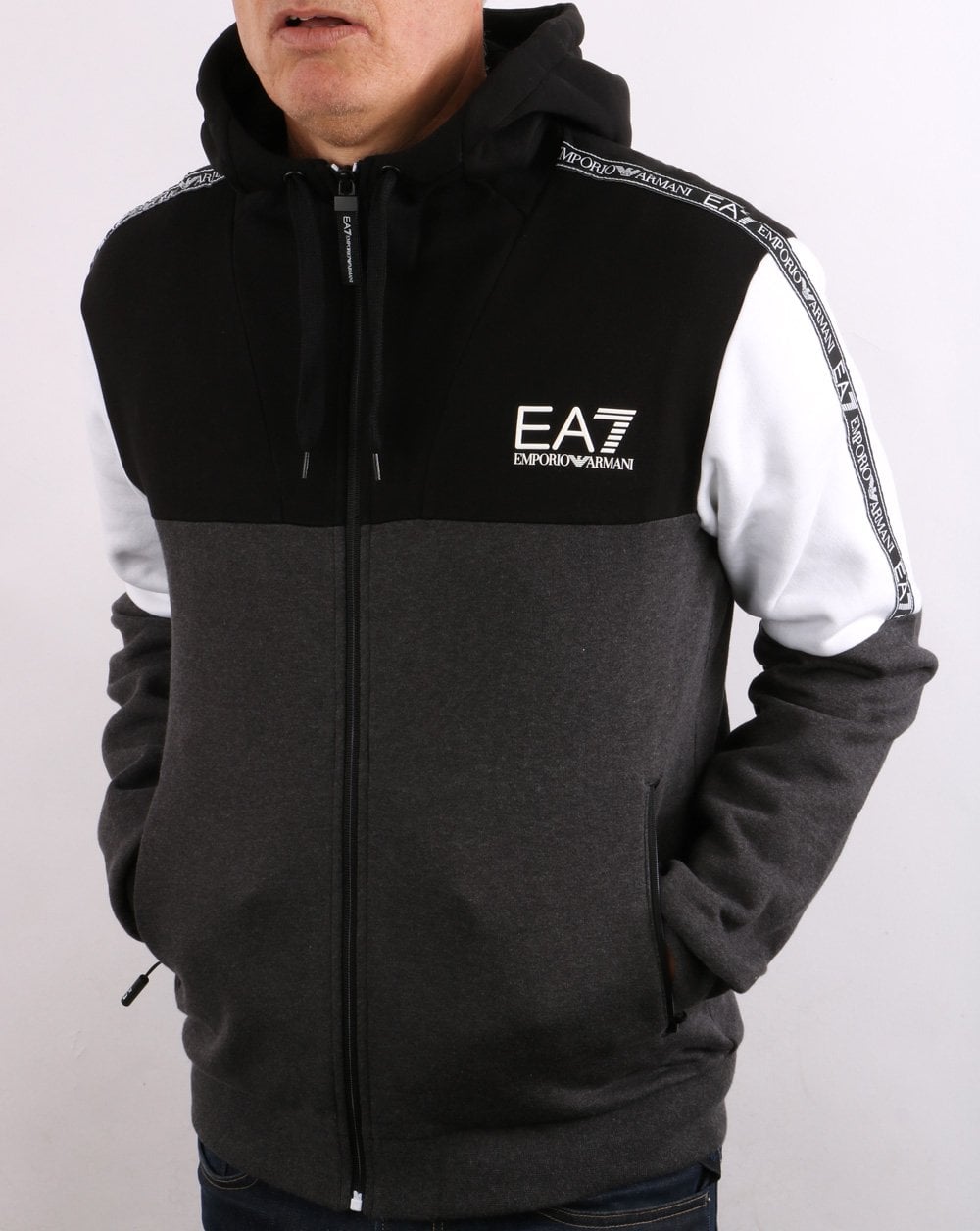 EA7 Tracksuit Black/White/Grey