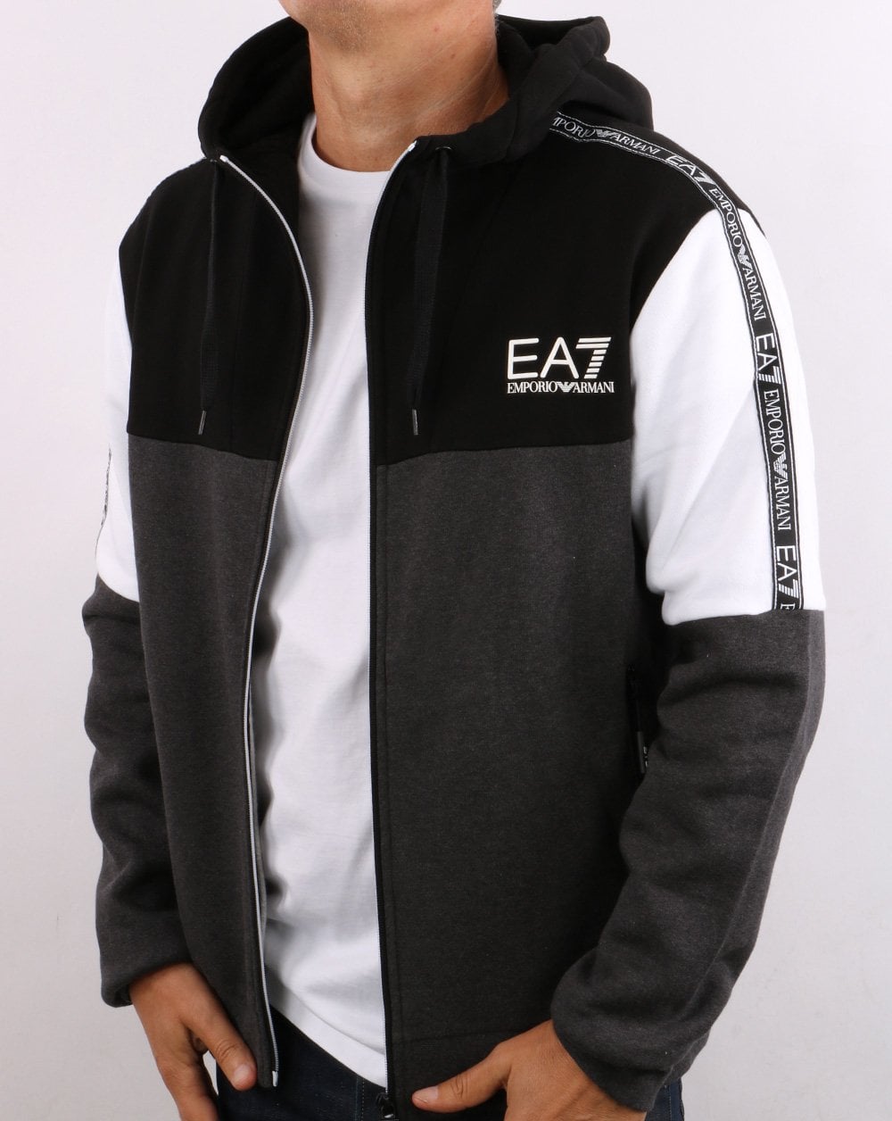 EA7 Tracksuit Black/White/Grey