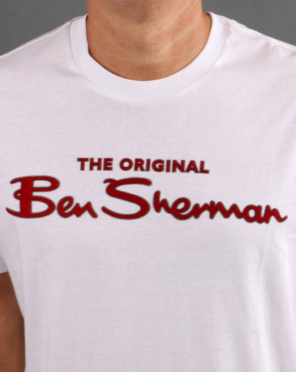 Ben Sherman Signature Flock T-shirt White
