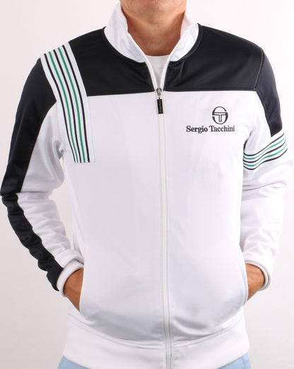 Sergio Tacchini Wilander Track Top White/Navy/Green