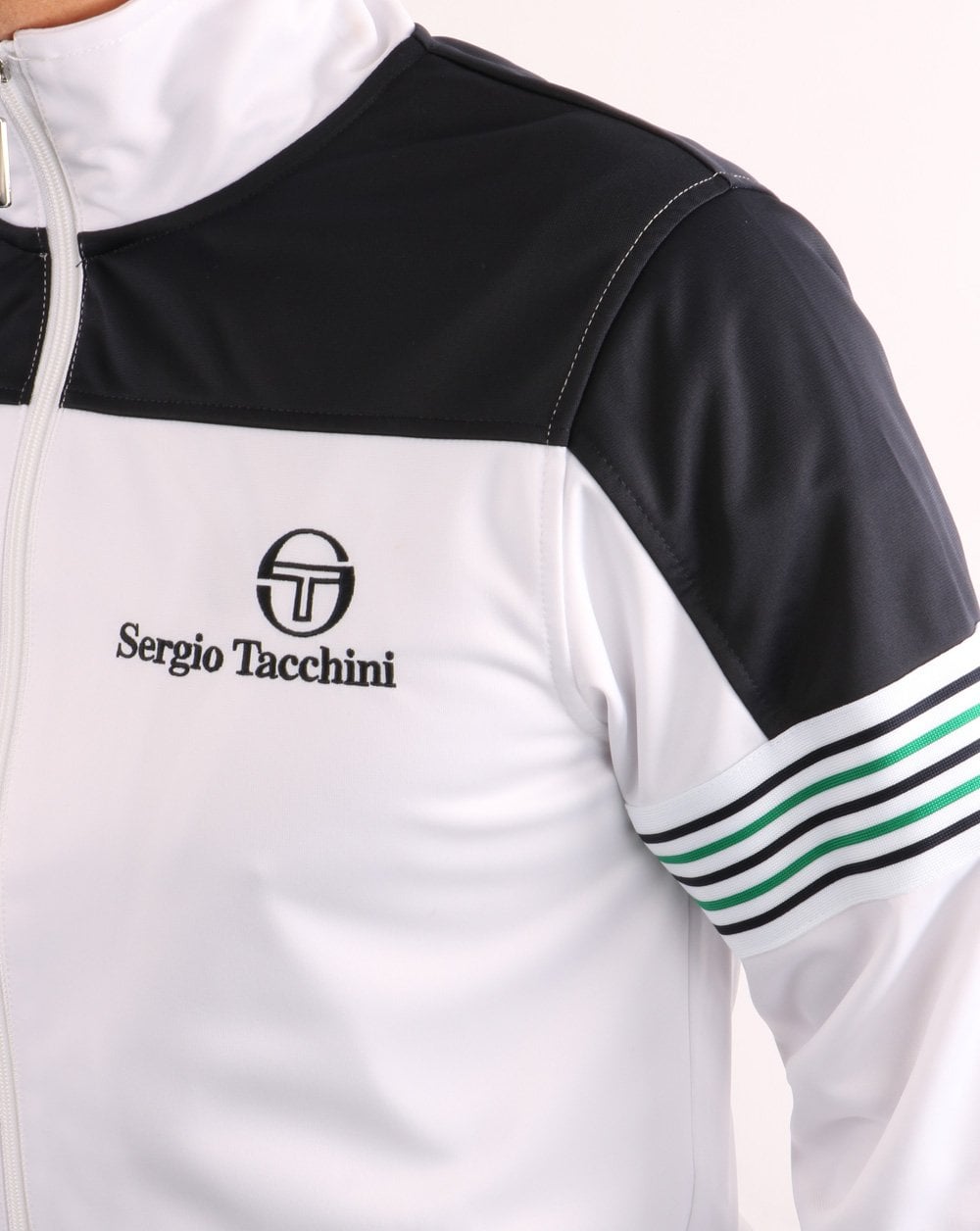 Sergio Tacchini Wilander Track Top White/Navy/Green
