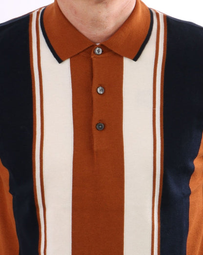Ben Sherman Mod Stripe Knit Polo Shirt Caramel