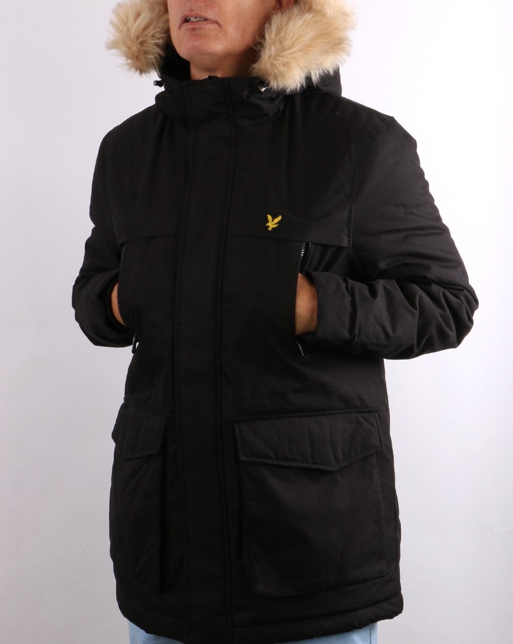 Lyle & Scott Micro Fleece Lined Parka Jet Black