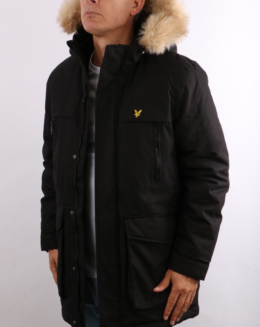 Lyle & Scott Micro Fleece Lined Parka Jet Black
