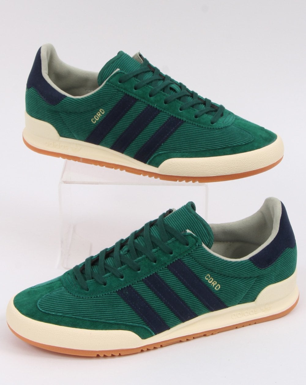 Adidas Cord Trainers Green/Navy