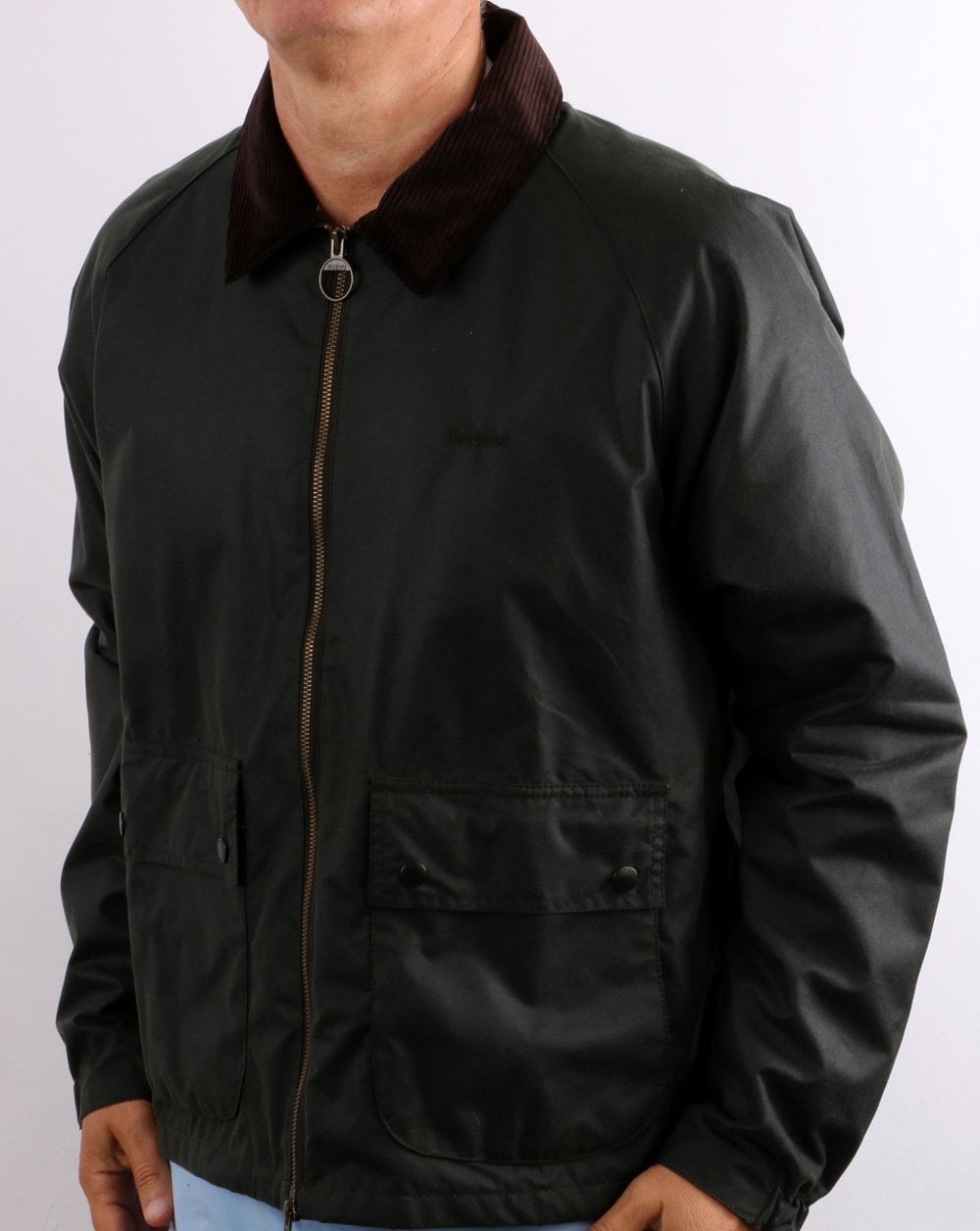 Barbour Dom Wax Jacket Sage Green