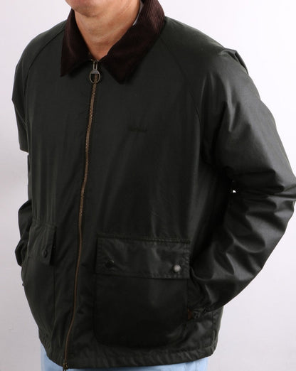 Barbour Dom Wax Jacket Sage Green