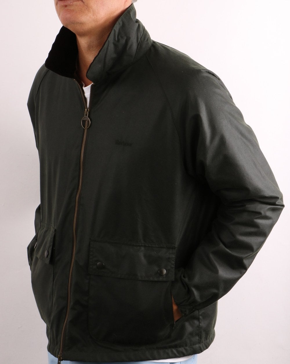 Barbour Dom Wax Jacket Sage Green
