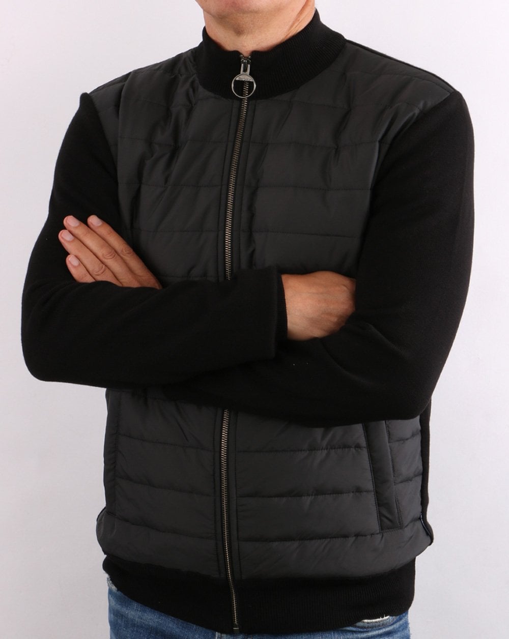 Barbour Cam Baffle Zip Thru Black