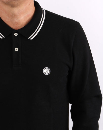 Pretty Green Barton Long Sleeve Polo Black