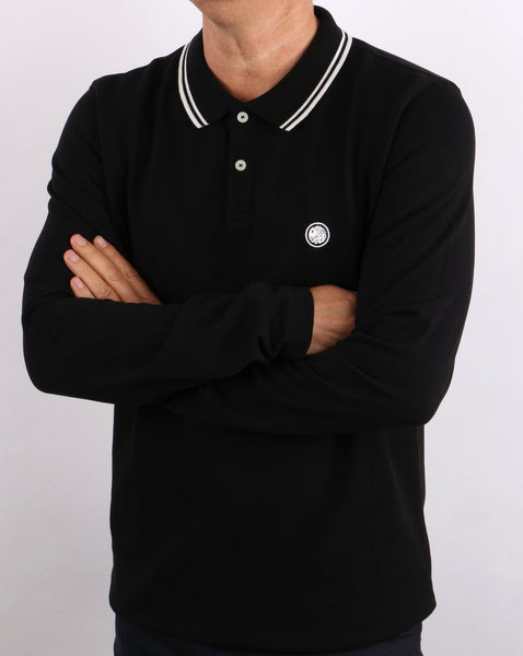 Pretty Green Barton Long Sleeve Polo Black