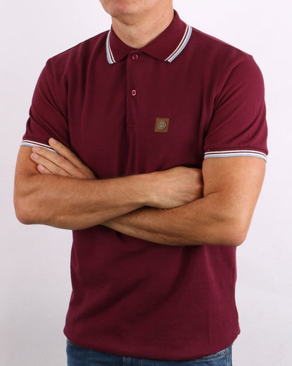 Trojan Tipped Pique Polo Shirt claret/Sky