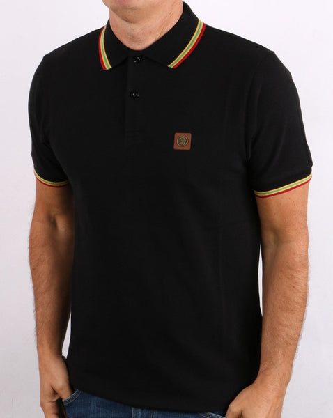 Trojan Tipped Pique Polo Shirt Black