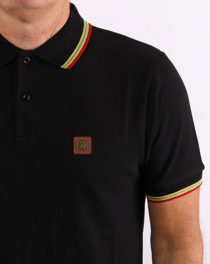 Trojan Tipped Pique Polo Shirt Black