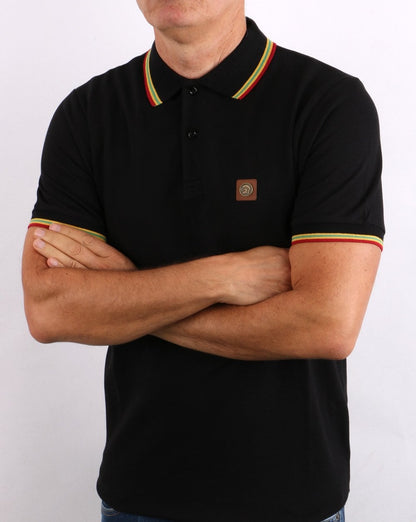 Trojan Tipped Pique Polo Shirt Black