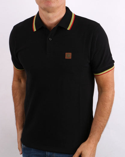 Trojan Tipped Pique Polo Shirt Black