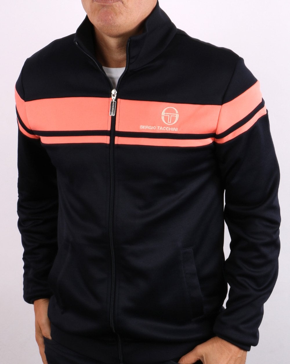Sergio Tacchini Masters Track Top Navy/Coral